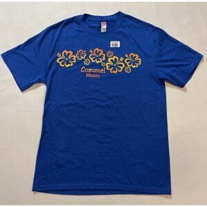 Cozumel Mexico T Shirt Womens Medium Short Sleeve Tee Blue Graphic Comfort NEW